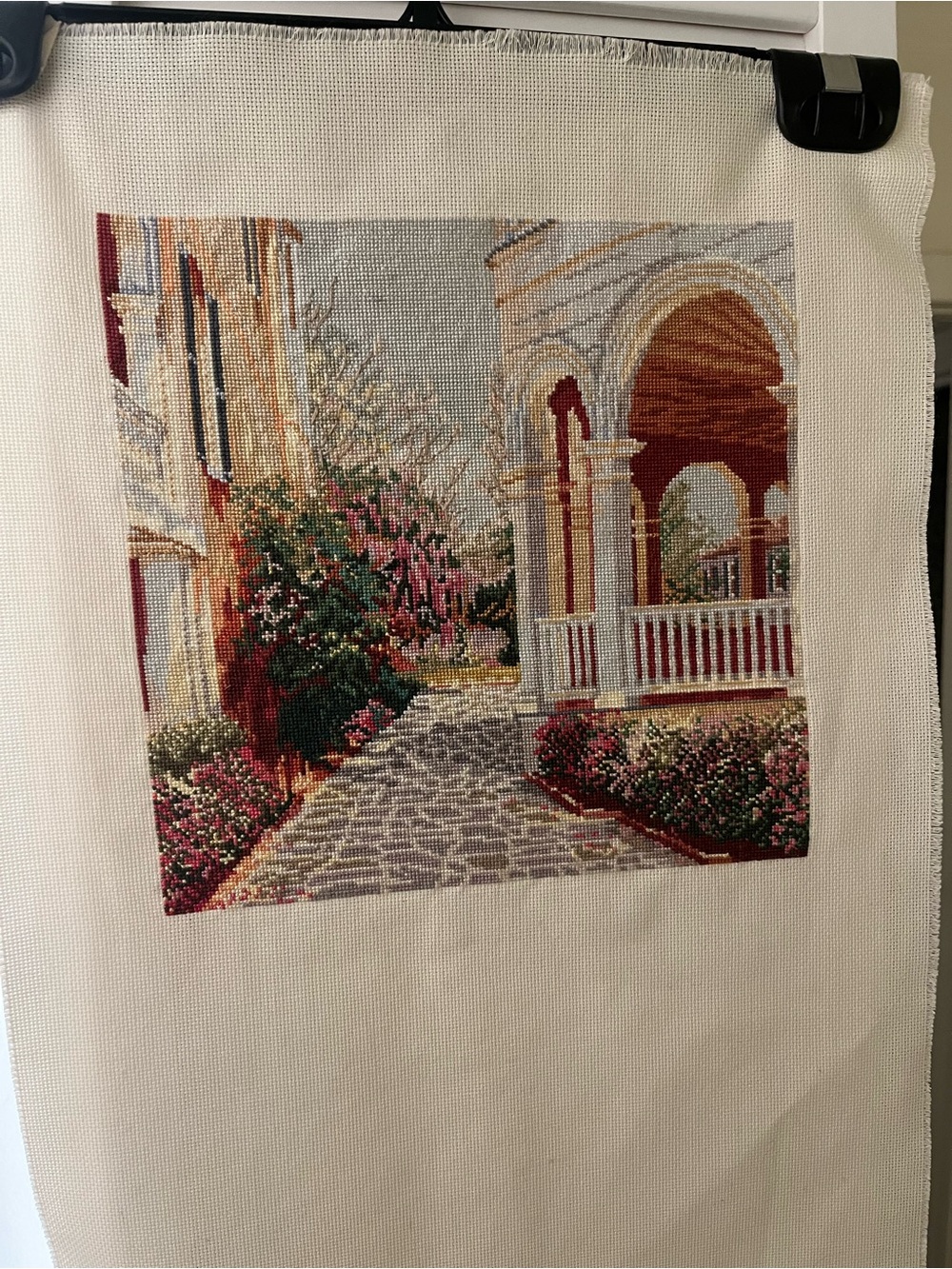 Handmade Needlepoint Charleston Porch Garden (Unframed)